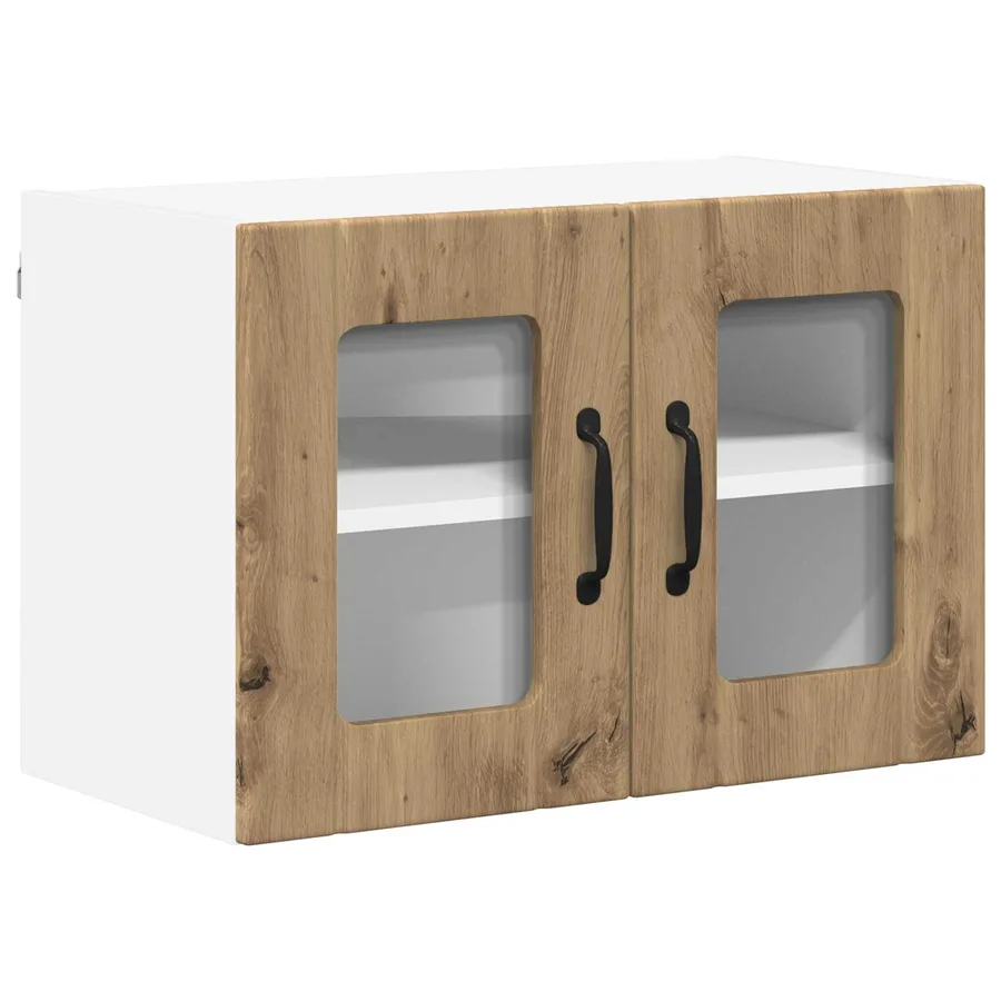 Cabinet en verre mural LUCCA 2 pcs Chêne artisanal - 5