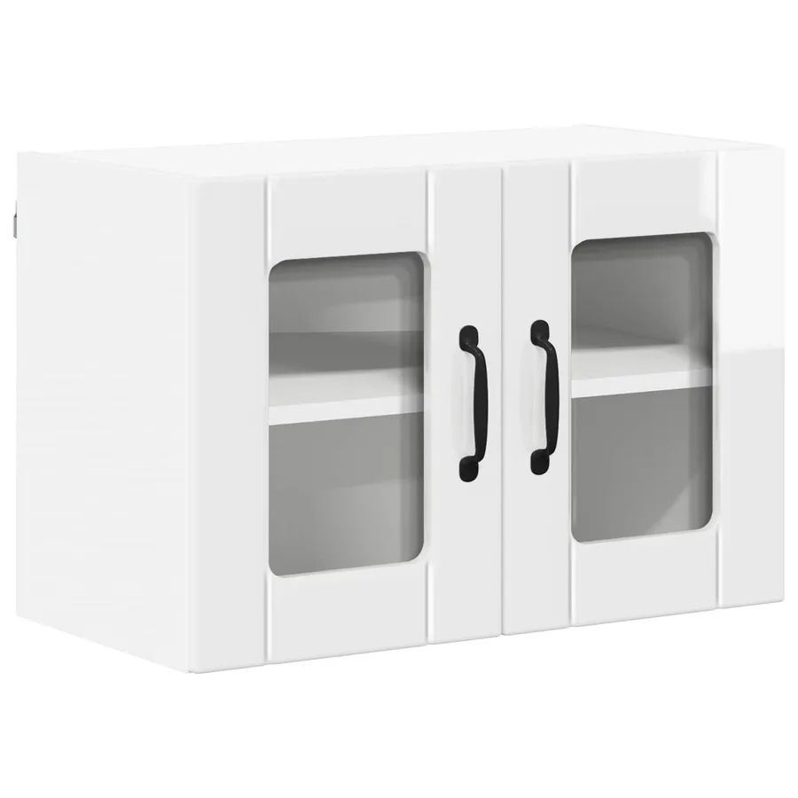 Cabinet en verre mural LUCCA Blanc brillant 60 x 31 x 40 cm - 2