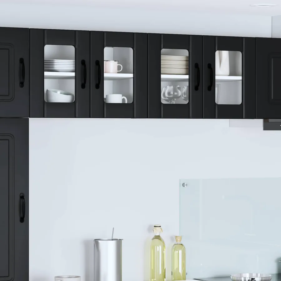 Cabinet en verre mural LUCCA Noir 60 x 31 x 40 cm