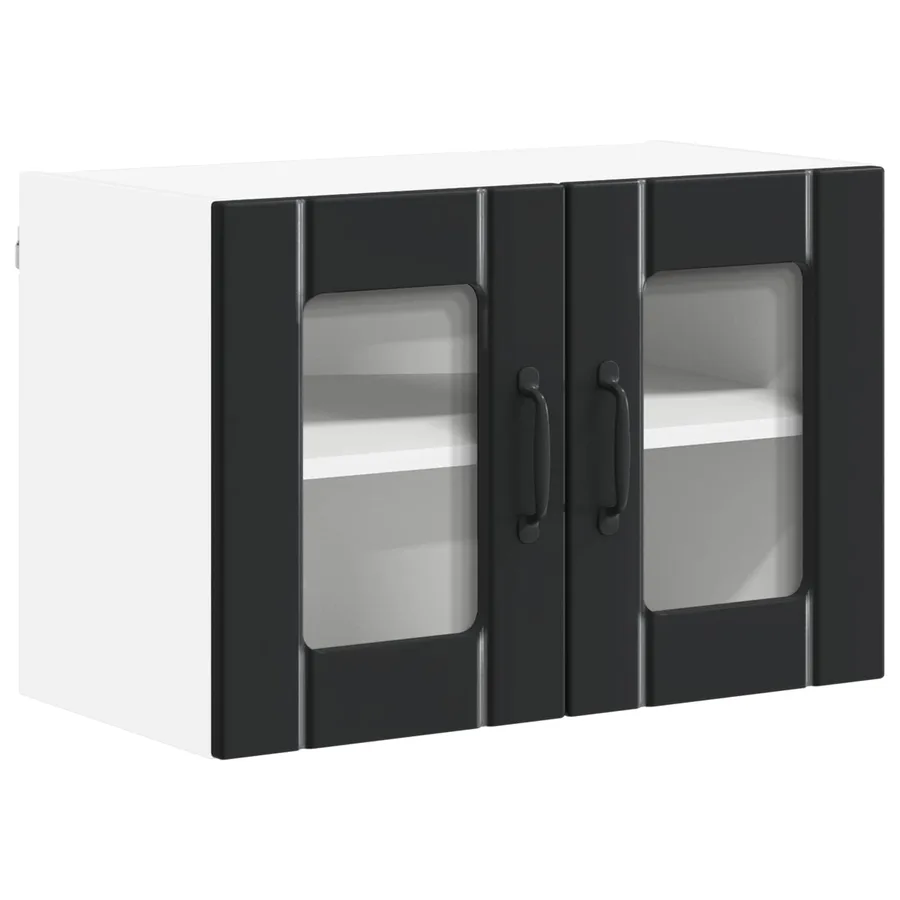 Cabinet en verre mural LUCCA Noir 60 x 31 x 40 cm - 2