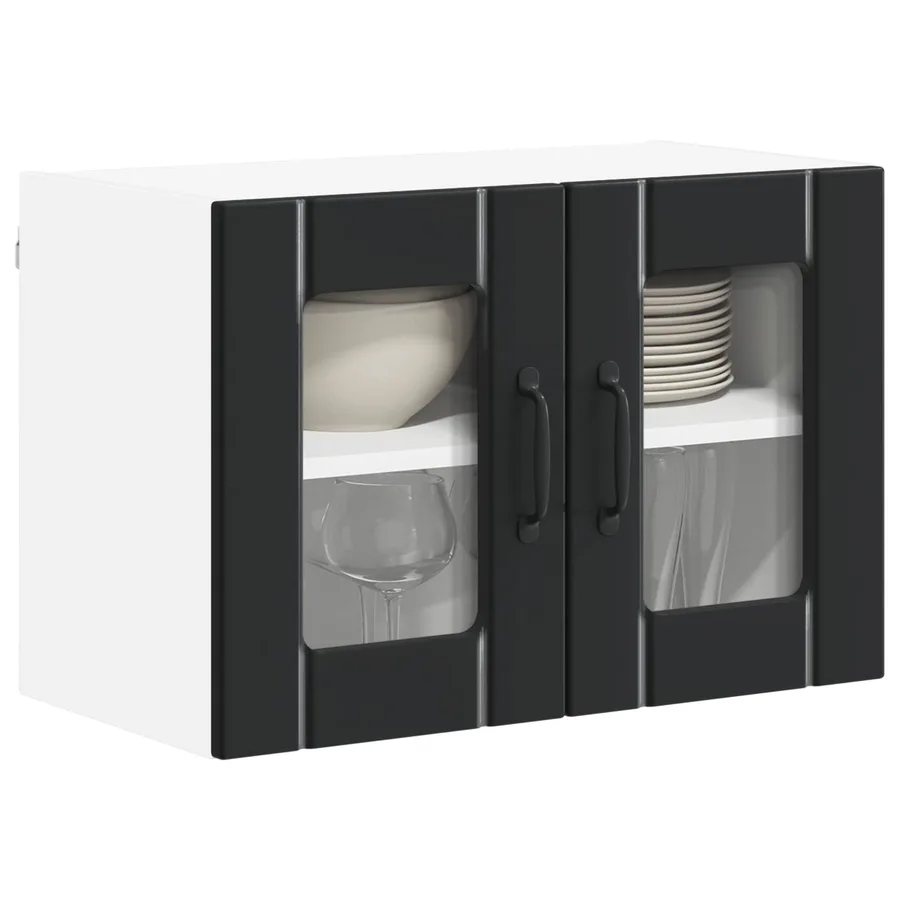 Cabinet en verre mural LUCCA Noir 60 x 31 x 40 cm - 3