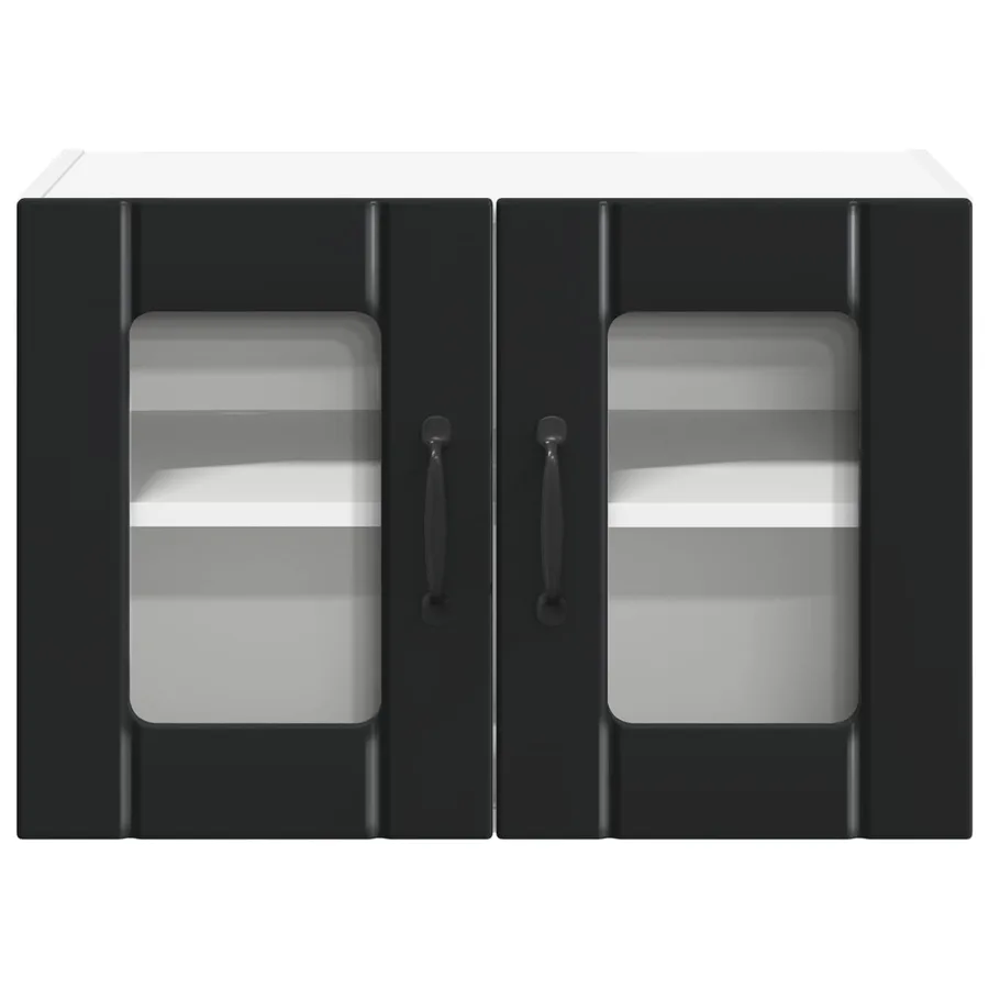 Cabinet en verre mural LUCCA Noir 60 x 31 x 40 cm - 6