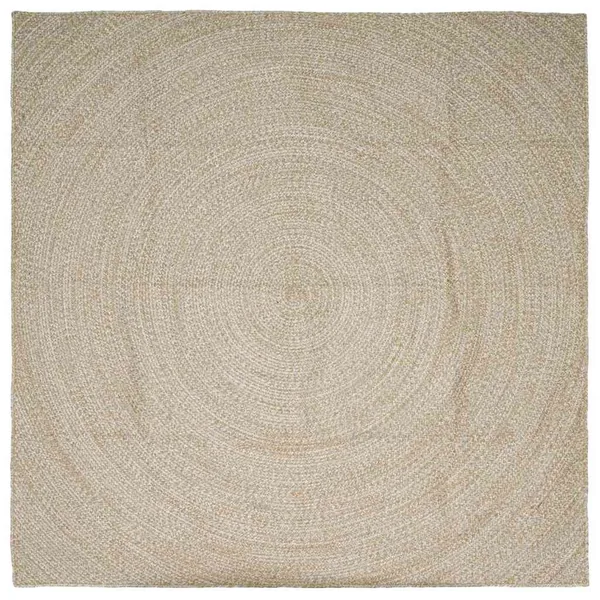 Tapis de surface Naturel et Blanc 300 x 300 cm Jute