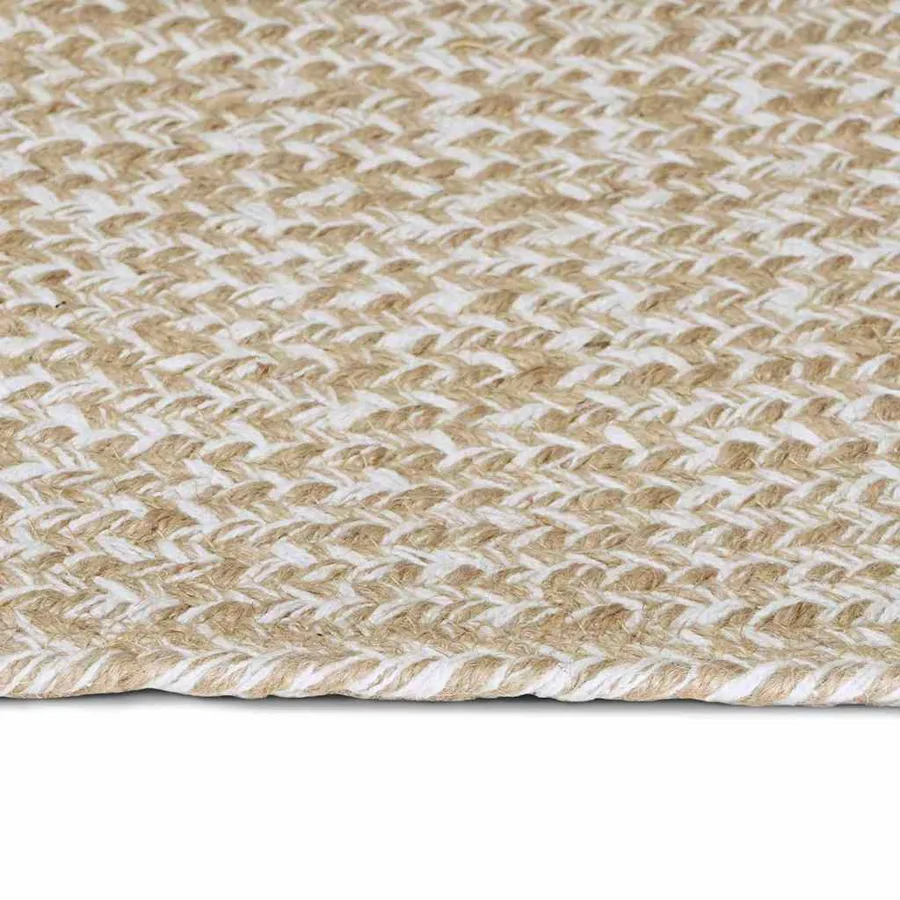 Tapis de surface Naturel et Blanc 300 x 300 cm Jute - 3