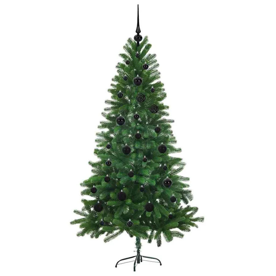 Sapin de Noël avec 150 LED avec support Vert 150 cm PE - 4