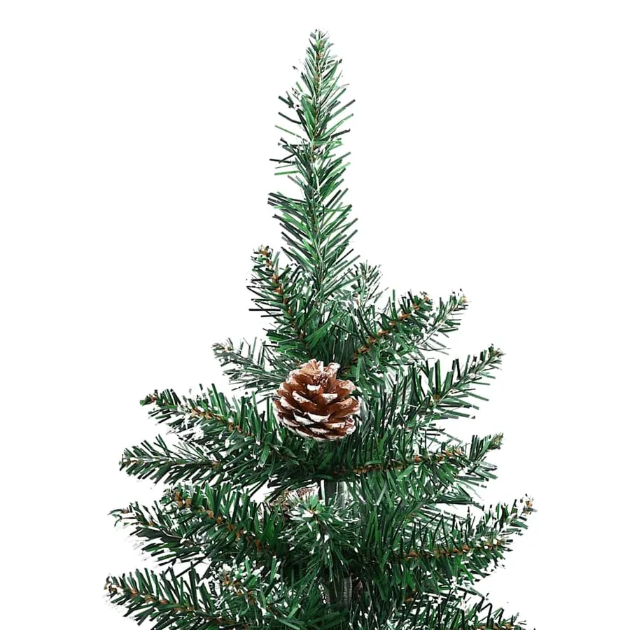 Sapin de Noël mince Vert 150 cm PVC et bois de pin massif - 11