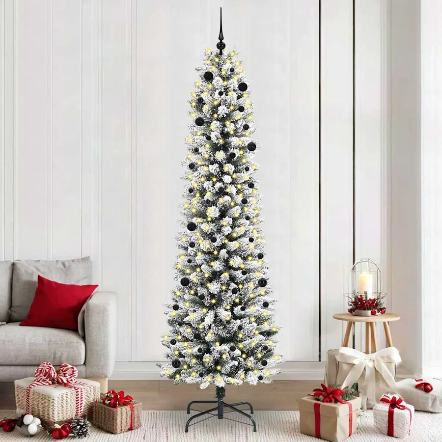 Sapin de Noël artificiel Blanc 240 cm PVC, métal et plastique