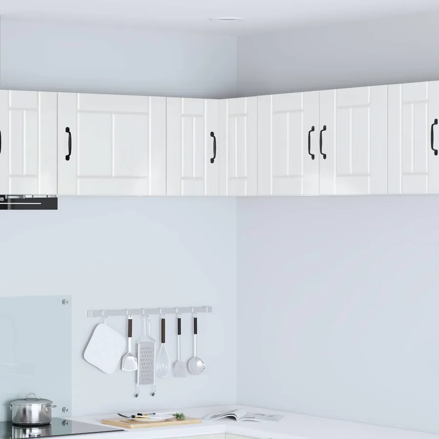 Cabinet d'angle mural LUCCA Blanc brillant 57 x 57 x 40 cm
