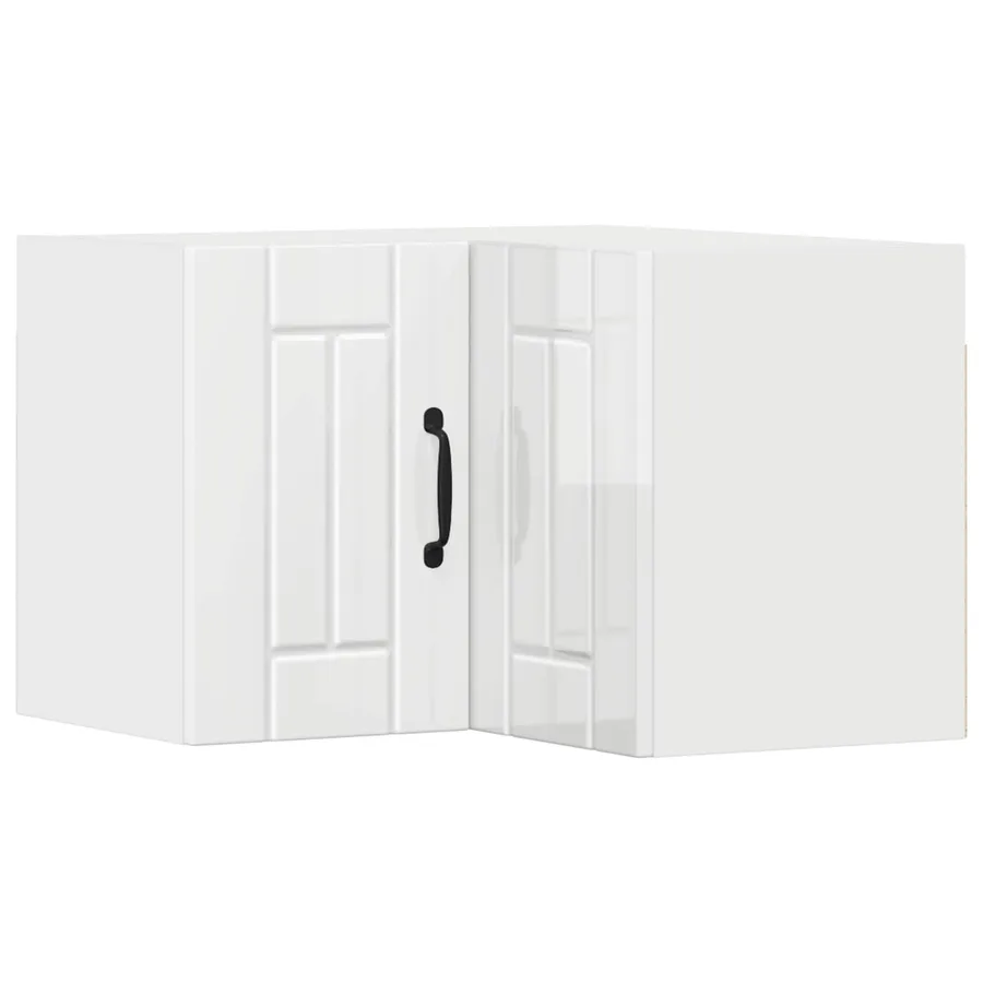 Cabinet d'angle mural LUCCA Blanc brillant 57 x 57 x 40 cm - 2