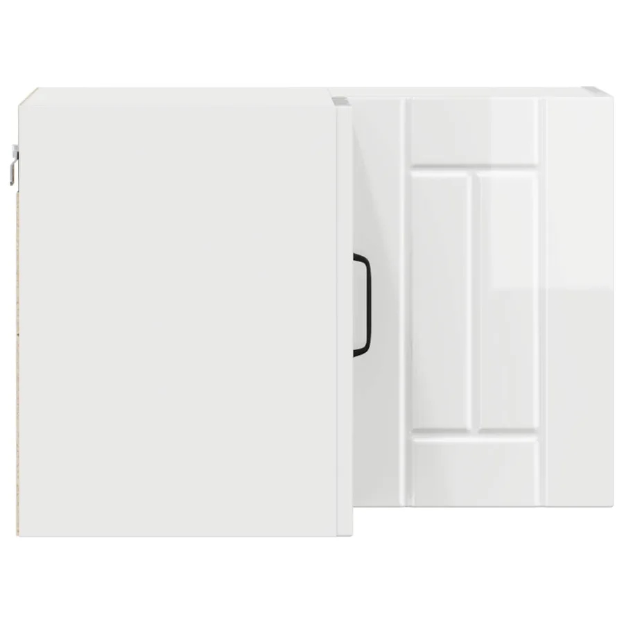 Cabinet d'angle mural LUCCA Blanc brillant 57 x 57 x 40 cm - 7