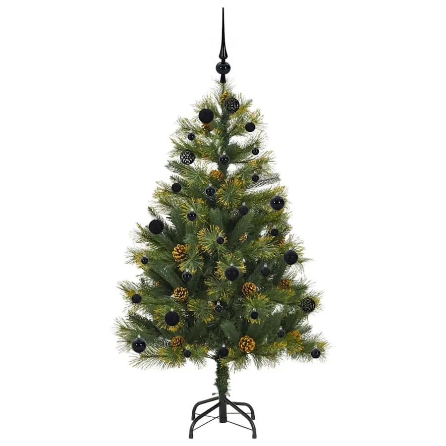 Sapin de Noël artificiel avec branches pliables et cônes 150 cm - 4