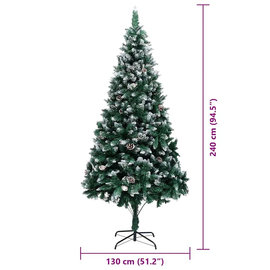 Sapin de Noël artificiel Vert 240 cm PVC, Acier et Plastique - 16