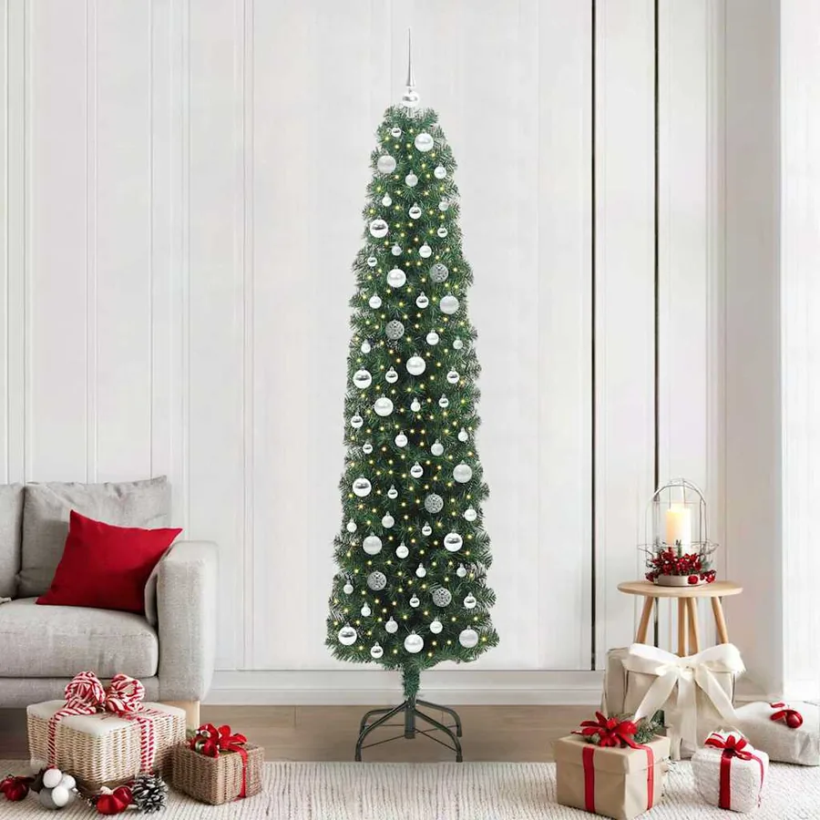 Sapin de Noël artificiel Vert 210 cm PVC et acier et plastique