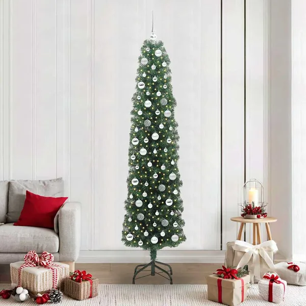 Sapin de Noël artificiel Vert 210 cm PVC et acier et plastique