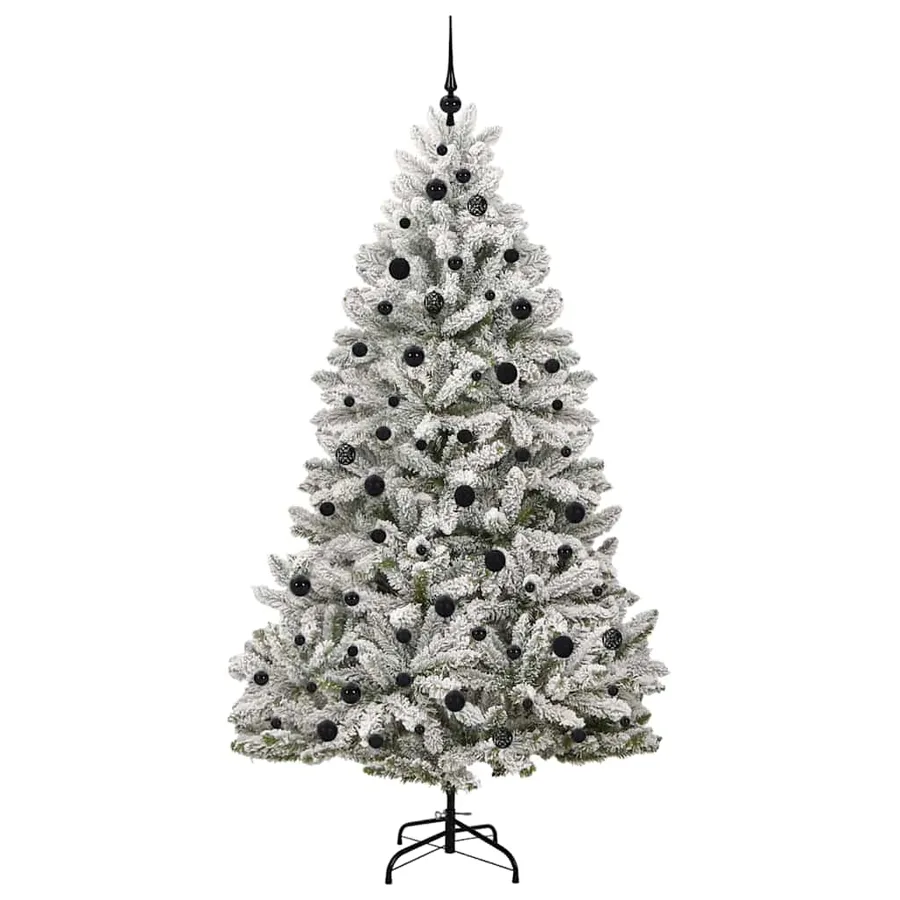 Sapin de Noël artificiel Vert et blanc 210 cm PVC et métal - 4