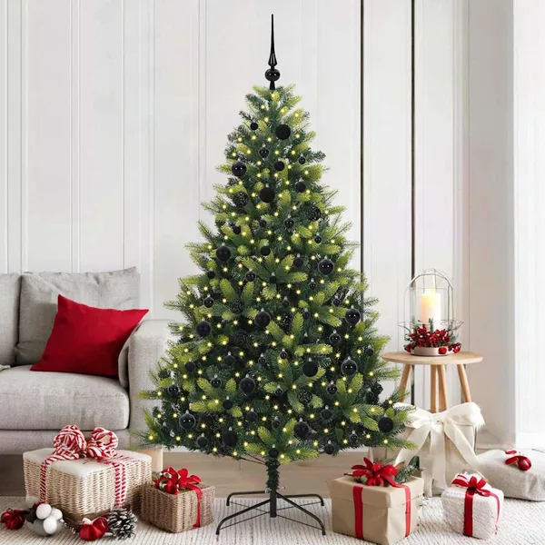 Arbre de Noël artificiel en silicone flexible 300 LEDs 180 cm
