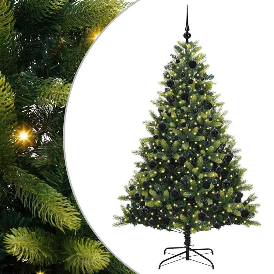 Arbre de Noël artificiel en silicone flexible 300 LEDs 180 cm - 2