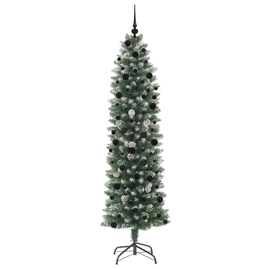 Arbre de Noël artificiel slim avec 300 LED Vert et blanc 240 cm - 4