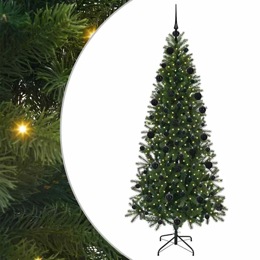 Sapin de Noël artificiel avec 300 LED Vert 210 cm PE et PVC - 2