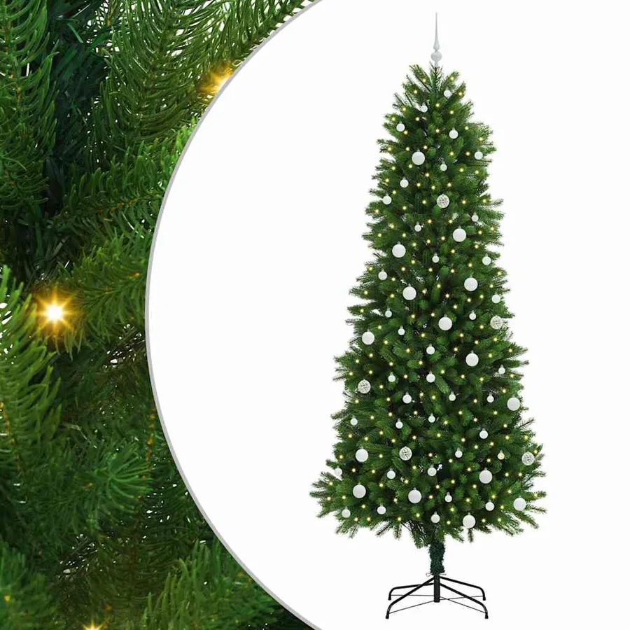 Sapin de Noël avec 300 LED avec support Vert 240 cm PE - 2