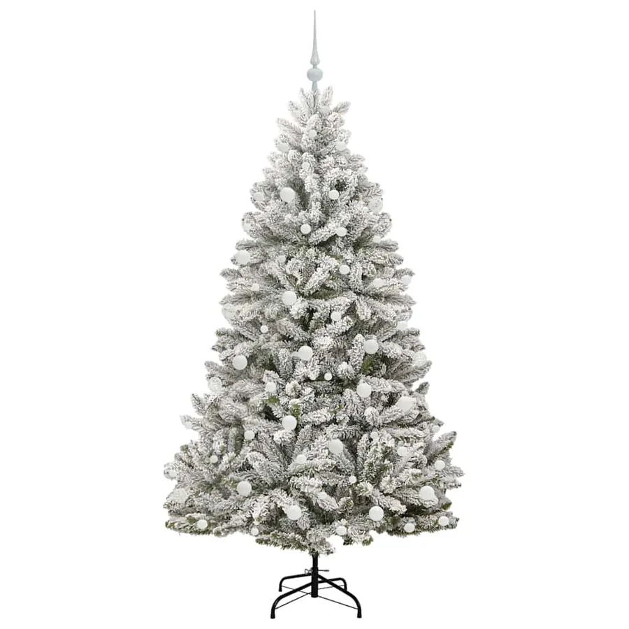 Sapin de Noël artificiel Vert et blanc 180 cm PVC et métal - 4