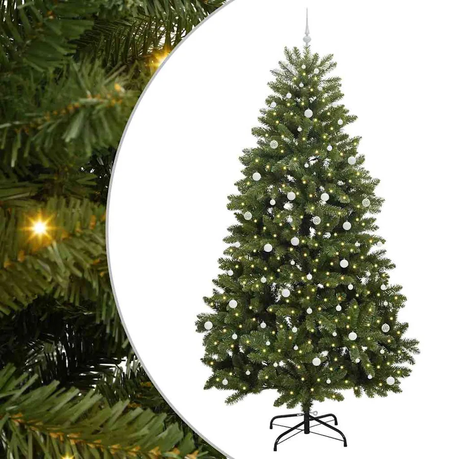 Sapin de Noël artificiel avec 300 LED Vert 300 cm PVC et métal - 2