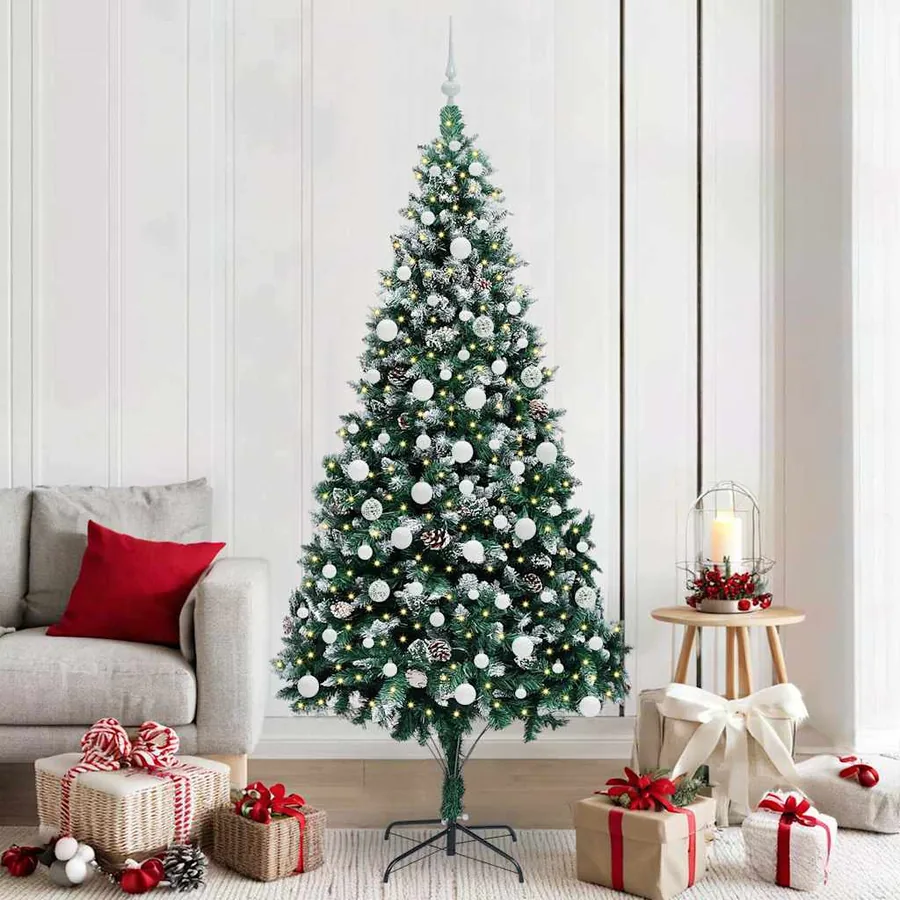 Sapin de Noël artificiel Vert 210 cm PVC, Acier et Plastique