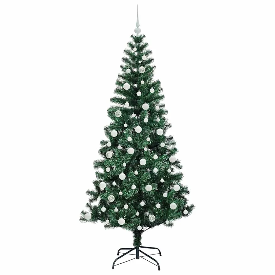 Sapin de Noël artificiel pré-éclairé Vert 210 cm PVC et métal - 4