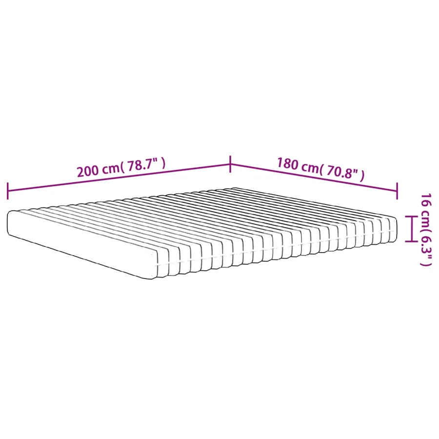 Matelas en mousse moyennement doux 180x200 cm - 9