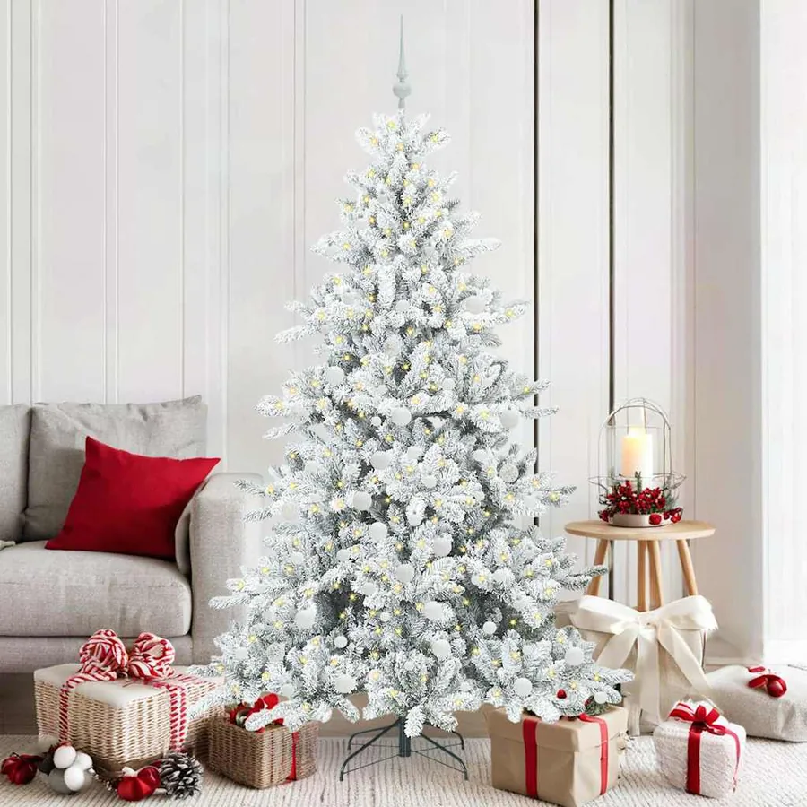 Sapin de Noël Artificiel à Branches Articulées Blanc 180 cm