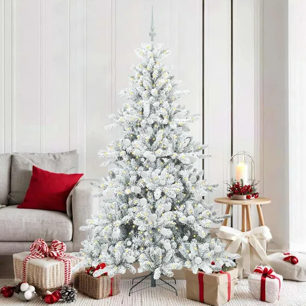 Sapin de Noël Artificiel à Branches Articulées Blanc 180 cm
