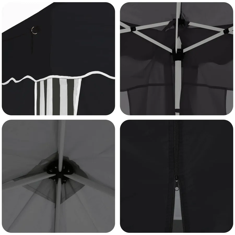 Tente de fête pop-up 195 x 195 x 245 cm Anthracite Tissu Oxford - 12