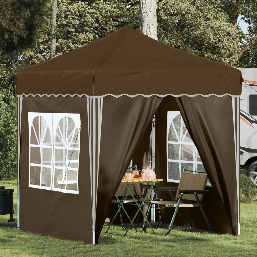 Tente de fête pop-up 195 x 195 x 245 cm Taupe Tissu Oxford