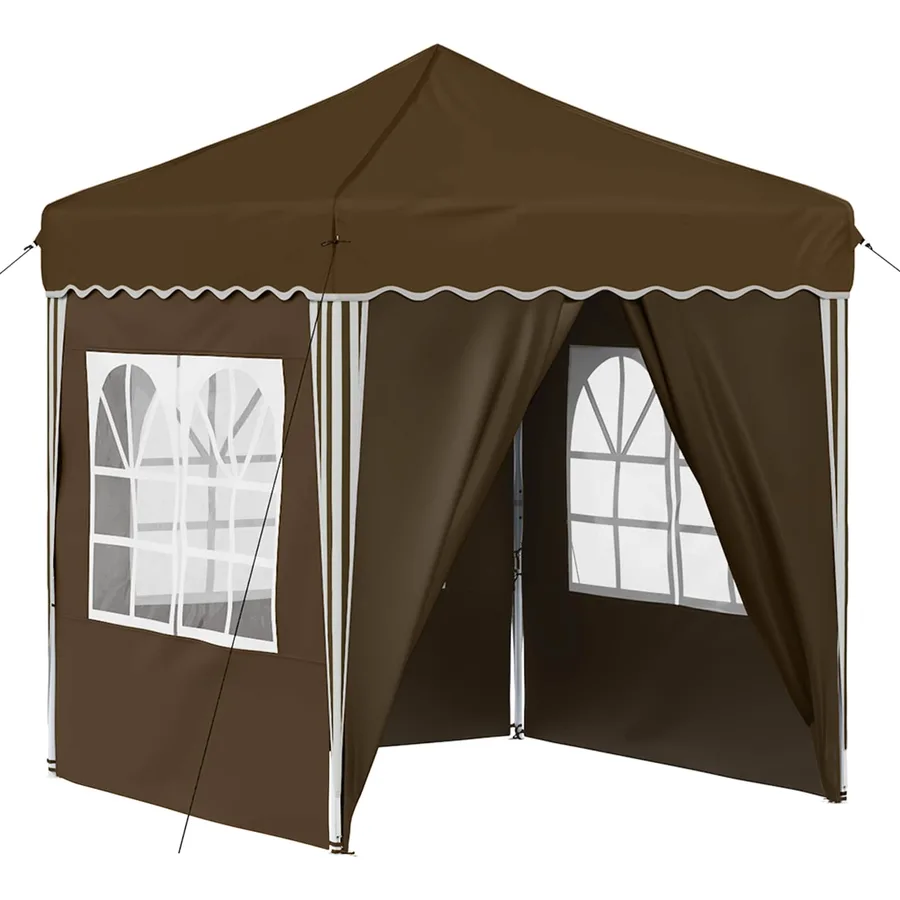 Tente de fête pop-up 195 x 195 x 245 cm Taupe Tissu Oxford - 2