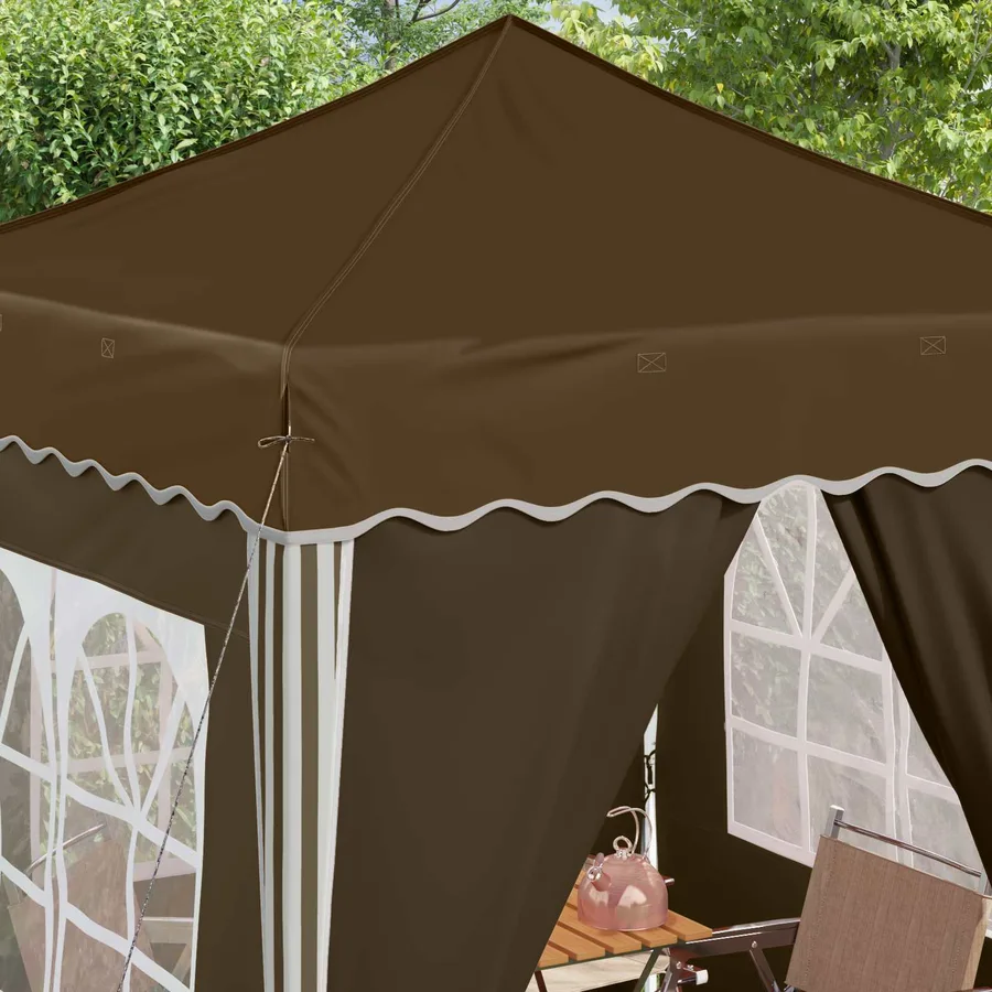 Tente de fête pop-up 195 x 195 x 245 cm Taupe Tissu Oxford - 4