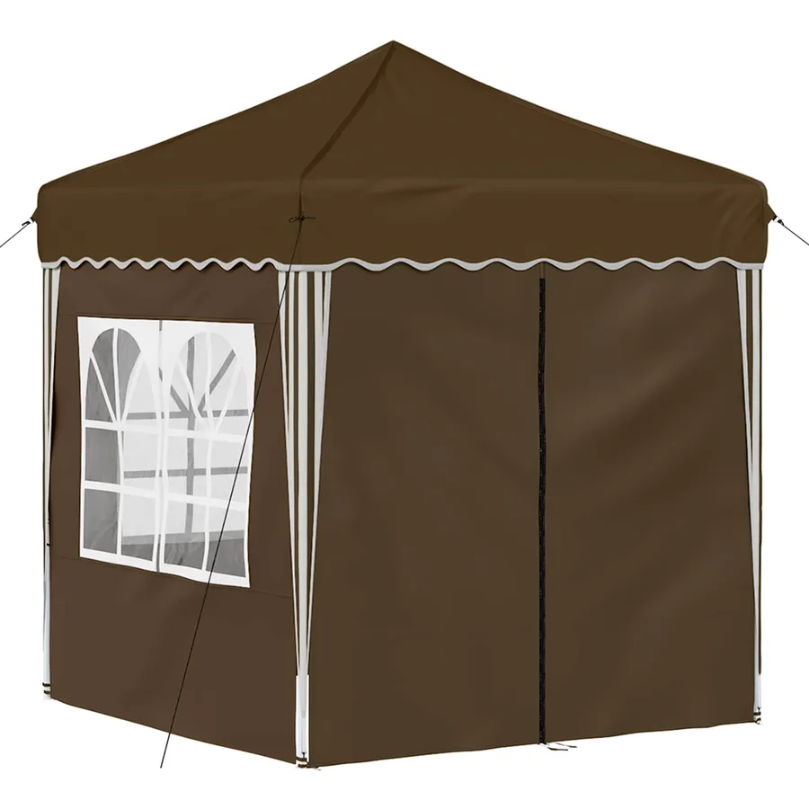 Tente de fête pop-up 195 x 195 x 245 cm Taupe Tissu Oxford - 5