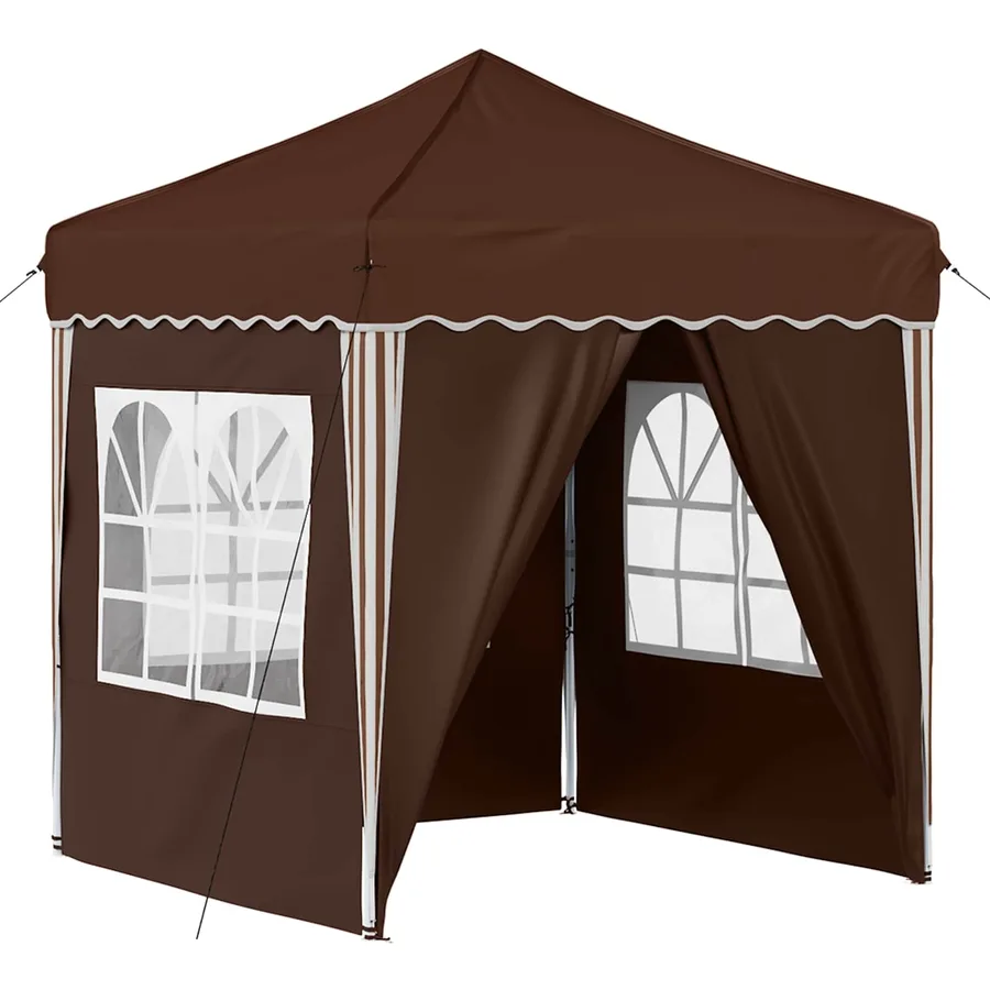 Tente de fête pop-up 195 x 195 x 245 cm Marron Tissu Oxford - 2
