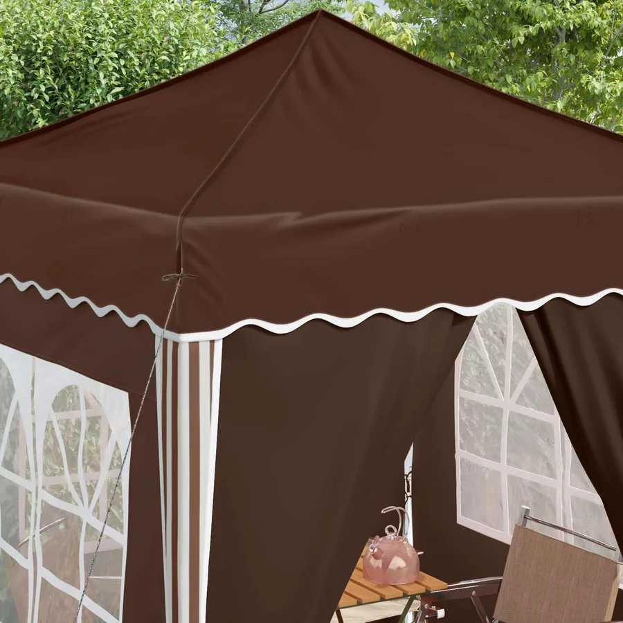 Tente de fête pop-up 195 x 195 x 245 cm Marron Tissu Oxford - 4