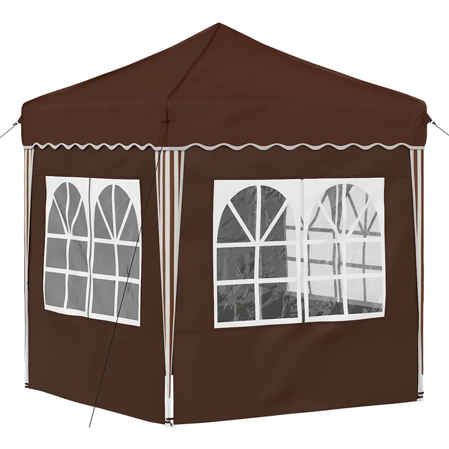 Tente de fête pop-up 195 x 195 x 245 cm Marron Tissu Oxford - 9