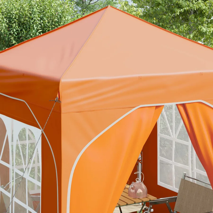 Tente de fête pop-up 192 x 192 x 245 cm Orange - 4
