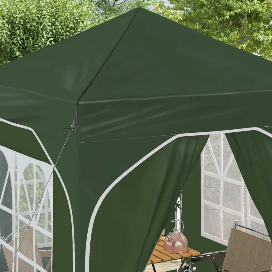Tente de fête pop-up 192 x 192 x 245 cm Vert - 4