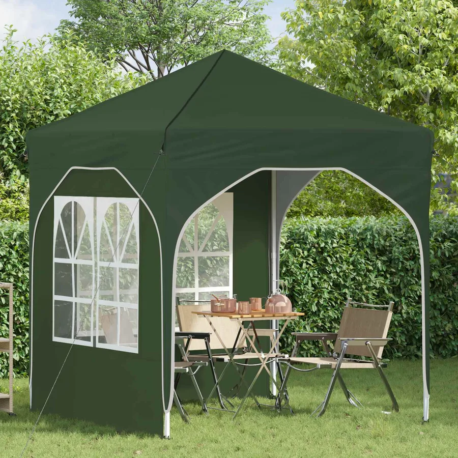 Tente de fête pop-up 192 x 192 x 245 cm Vert - 3