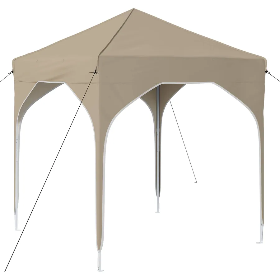 Tente de fête pop-up 194 x 194 x 245 cm Crème - 2