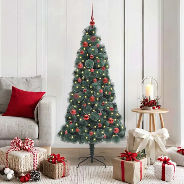 Arbre de Noël artificiel pré-éclairé avec ensemble de boules