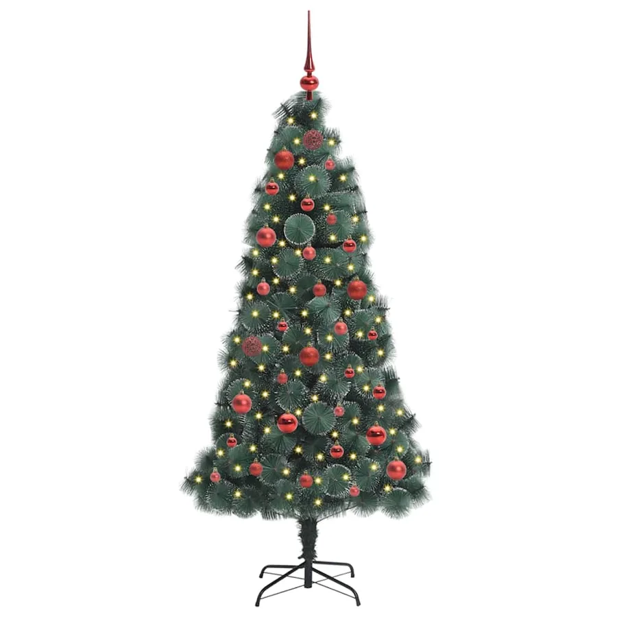 Arbre de Noël artificiel pré-éclairé avec ensemble de boules - 3