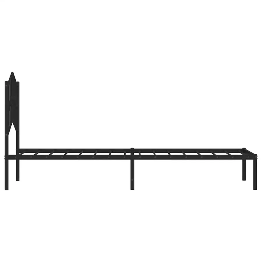Cadre de lit métal sans matelas avec tête de lit noir 100x190cm - 7