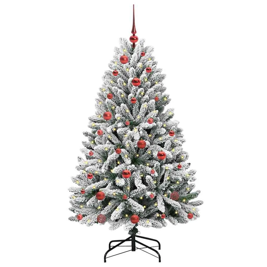 Sapin de Noël artificiel Vert et blanc 150 cm PVC et métal - 3