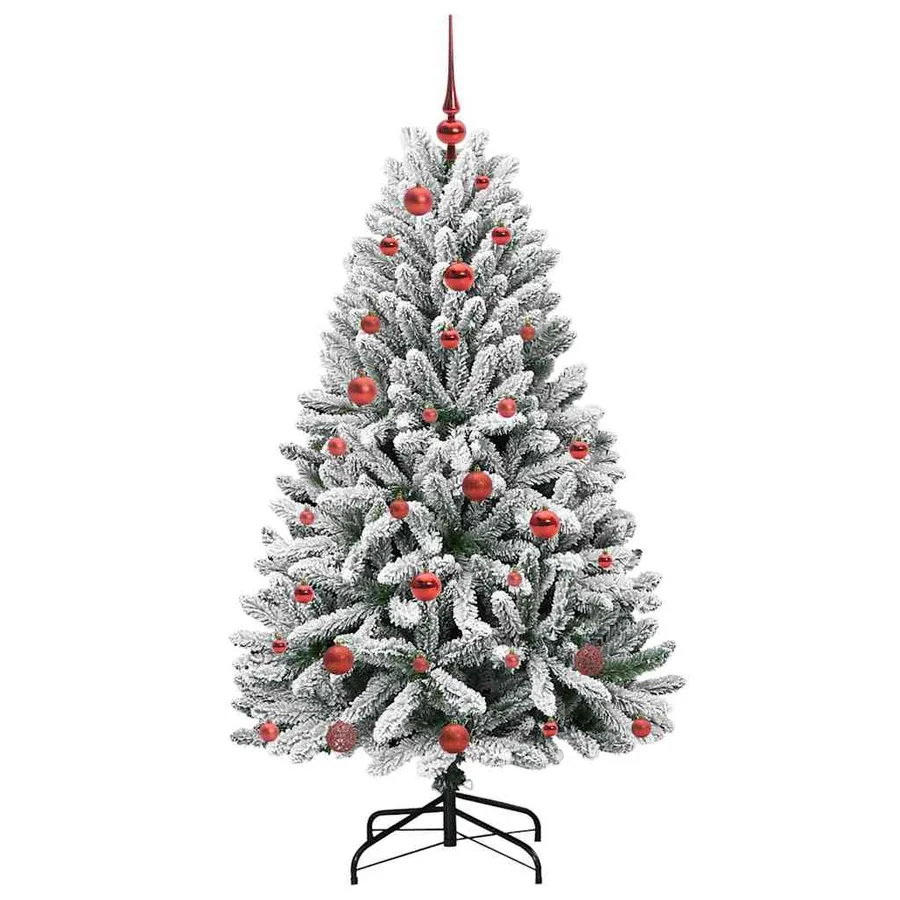 Sapin de Noël artificiel Vert et blanc 150 cm PVC et métal - 4