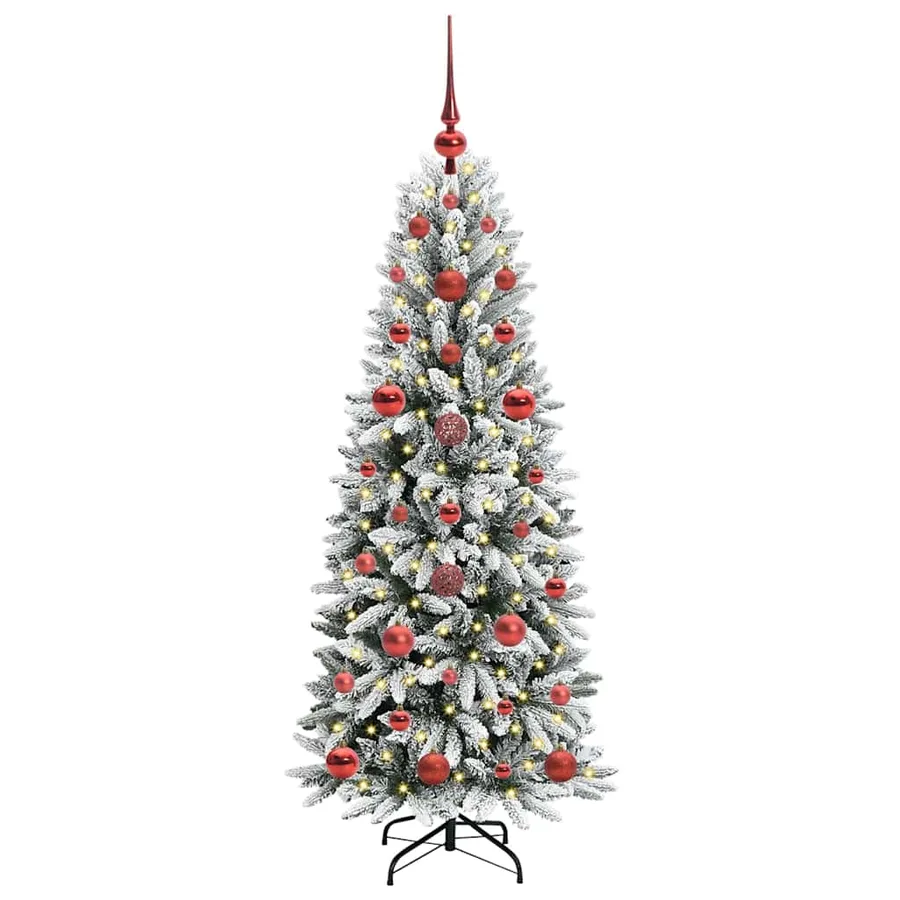 Sapin de Noël artificiel avec 150 LED avec support Blanc 120 cm - 3