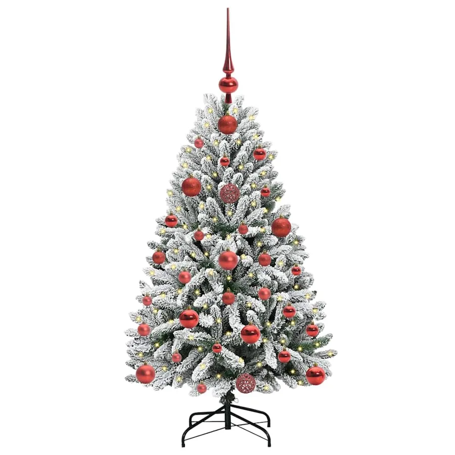 Sapin de Noël artificiel Vert et blanc 120 cm PVC et métal - 3